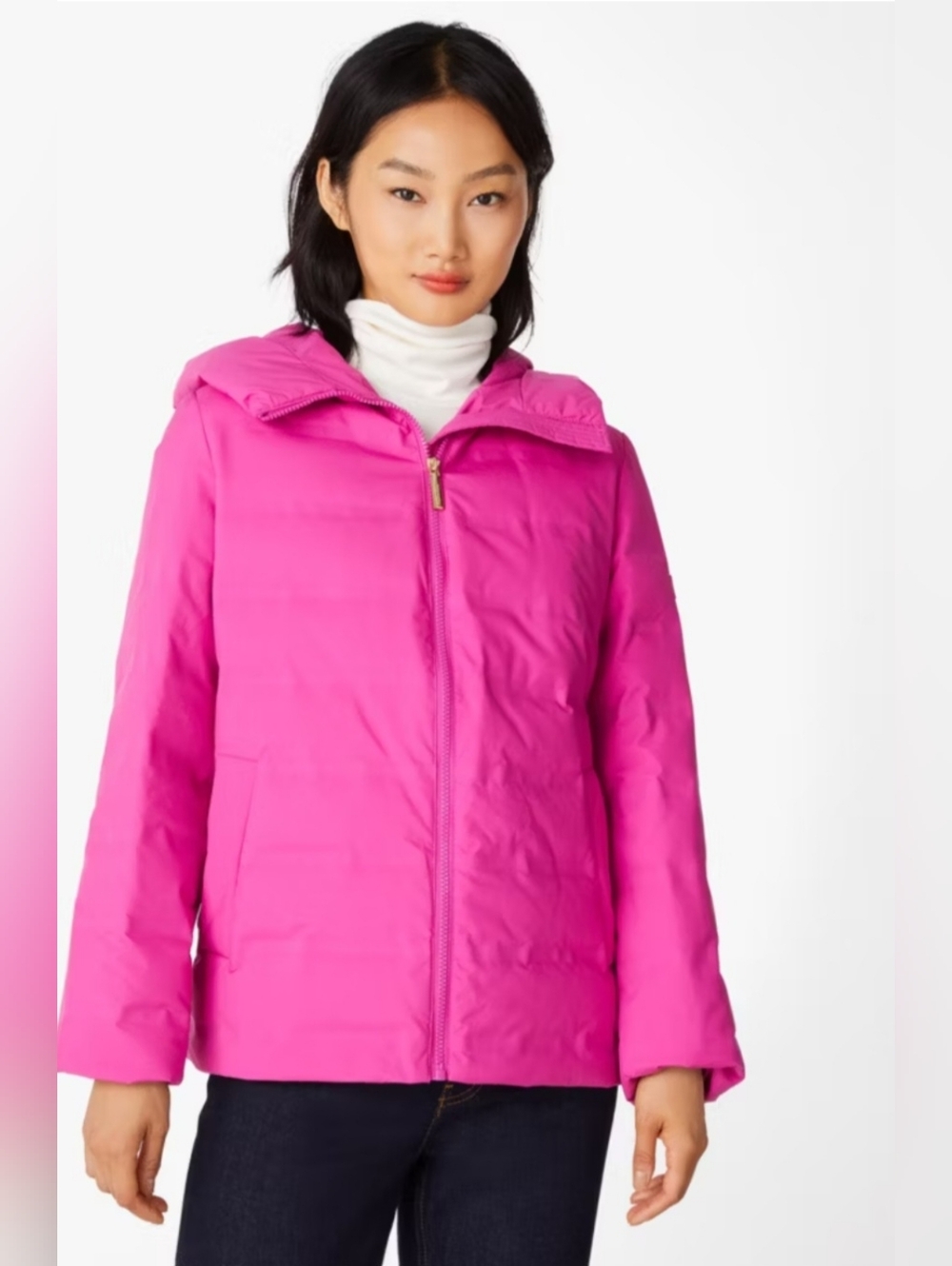 Kate Spade Lightweight Down Pink Jacket Hoodie